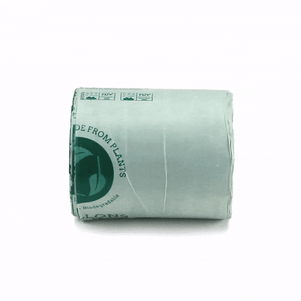 Basic Nature 8 gal Green Plastic Trash Can Liner - Compostable - 100 count box
