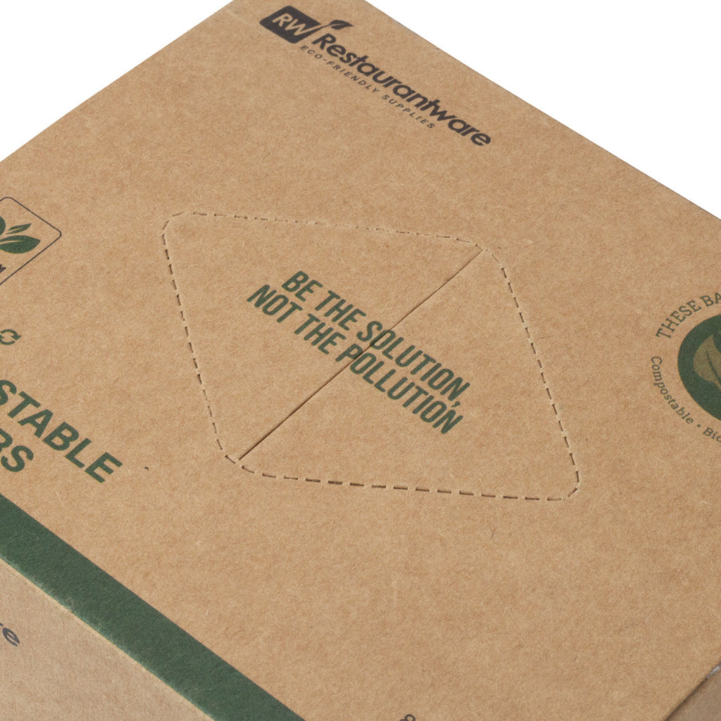 Basic Nature 8 gal Green Plastic Trash Can Liner - Compostable - 100 count box